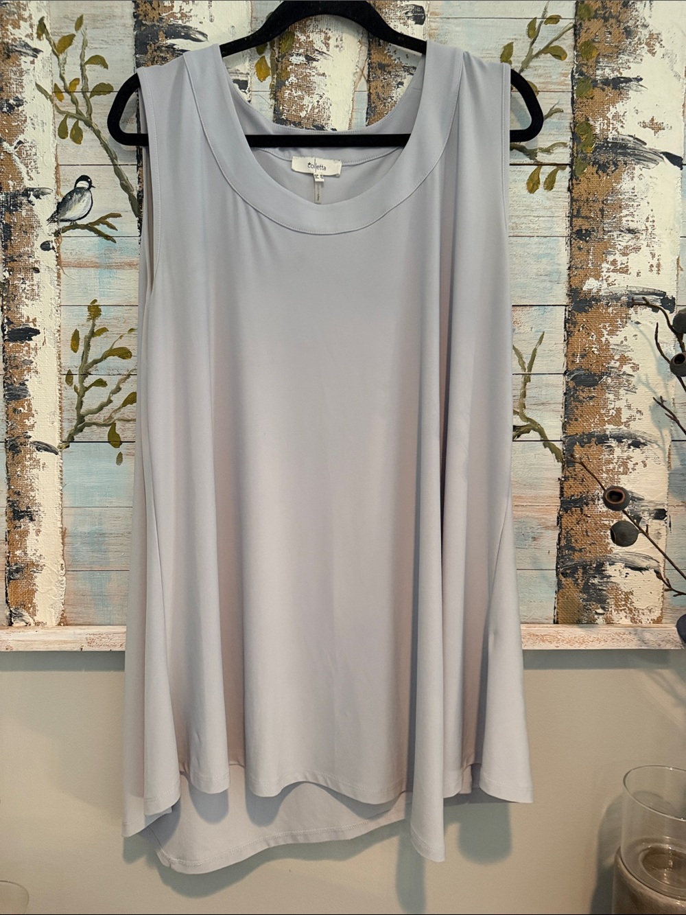 Colletta Light Gray Swing Mini Dress - Soft Tank Style